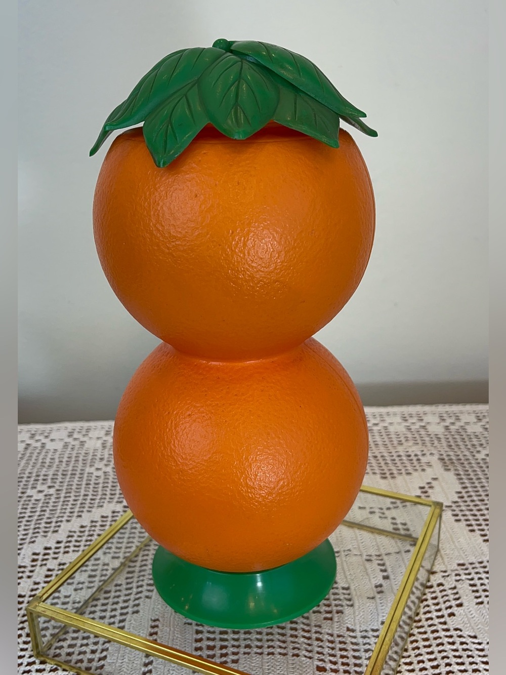 Vintage Double Orange Shape Juice Jug Plastic Blowmold Bottle 1970's - Picture 5 of 9